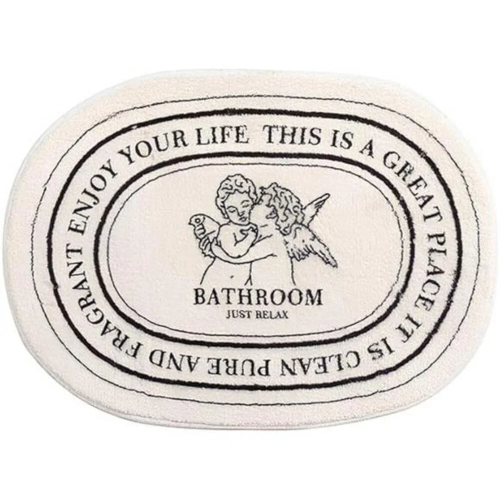 Angel Bathroom Rug 20x32 Soft Plush Non Slip Absorbent Cherub Bath Mat Washable